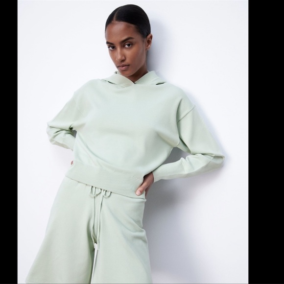 ZARA KNIT HOODED SWEATSHIRT | SIZE: L | NWT - Picture 5 of 8